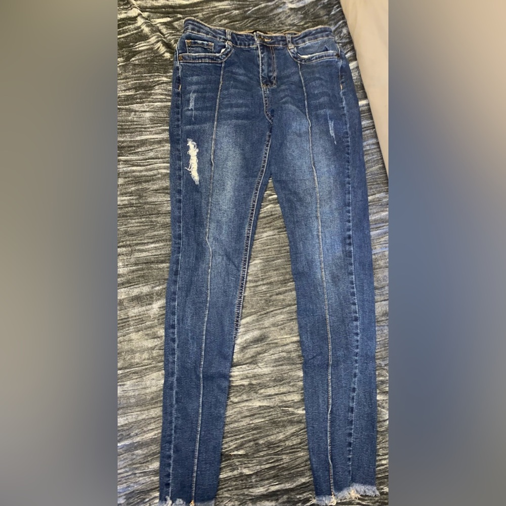 Blue denim jeans